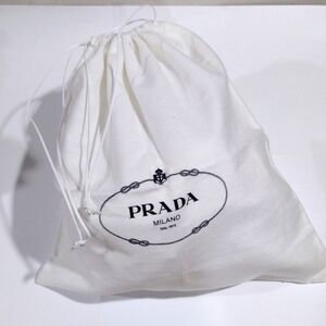 PRADA | White Drawstring Storage Dust Bag Dustbag 13x14.5-in Excellent Condition